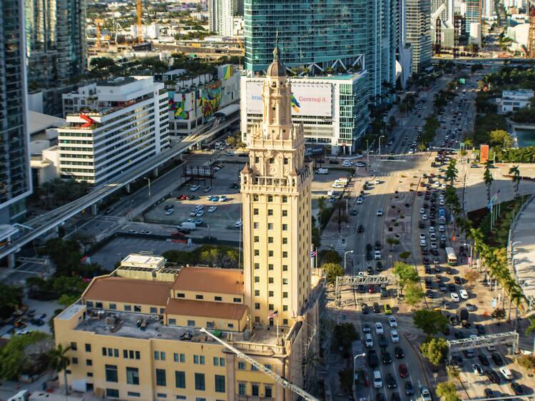 A new abstract art exhibit honoring America’s 250th birthday is taking over the Freedom Tower in Miami