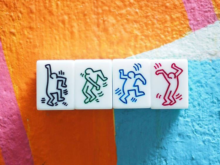 Special mahjong tiles decorate Shin Hing Street for an art exhibition